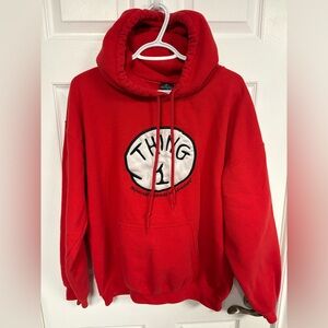 Universal Thing 1 Red Hooded Long Sleeve Sweatshirt, Woman Size Large
